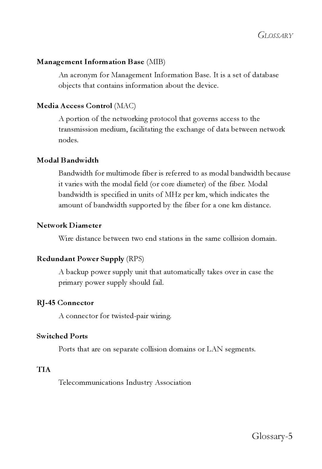 SMC Networks SMC8848M manual Glossary-5 