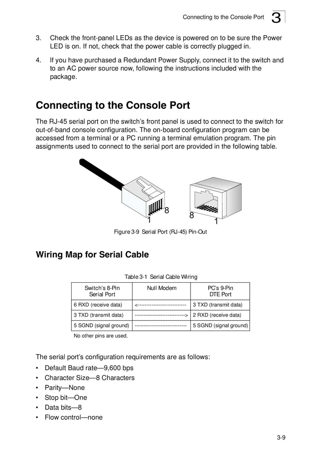 SMC Networks SMC8950EM, SMC8926EM manual Connecting to the Console Port, Wiring Map for Serial Cable 