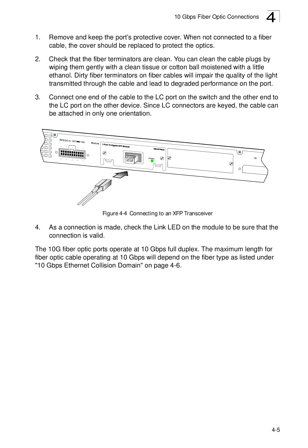 SMC Networks SMC8950EM, SMC8926EM manual Connecting to an XFP Transceiver 