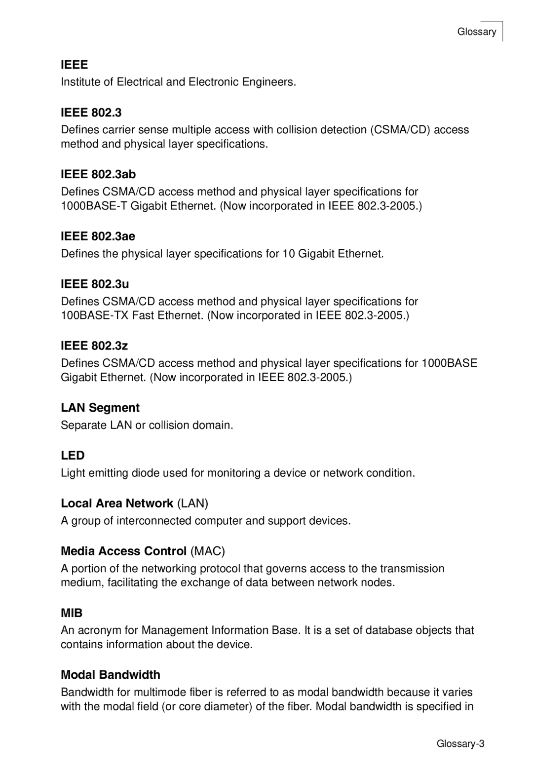 SMC Networks SMC8950EM, SMC8926EM manual Ieee 