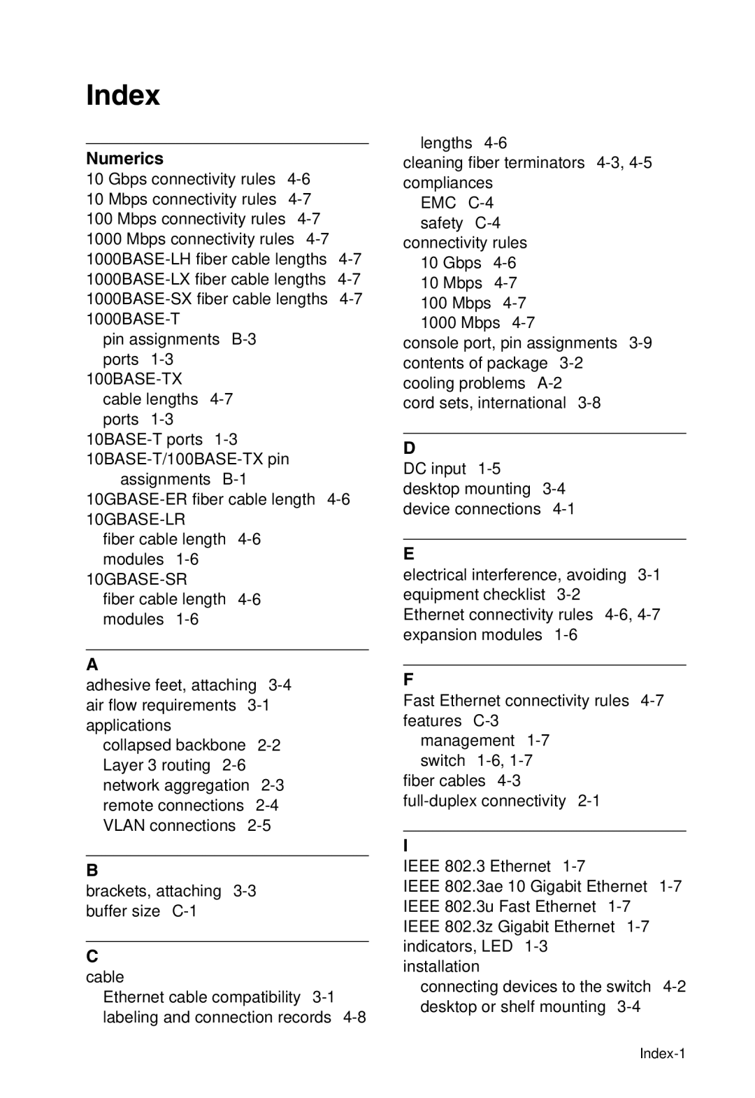 SMC Networks SMC8950EM, SMC8926EM manual Index, Numerics 