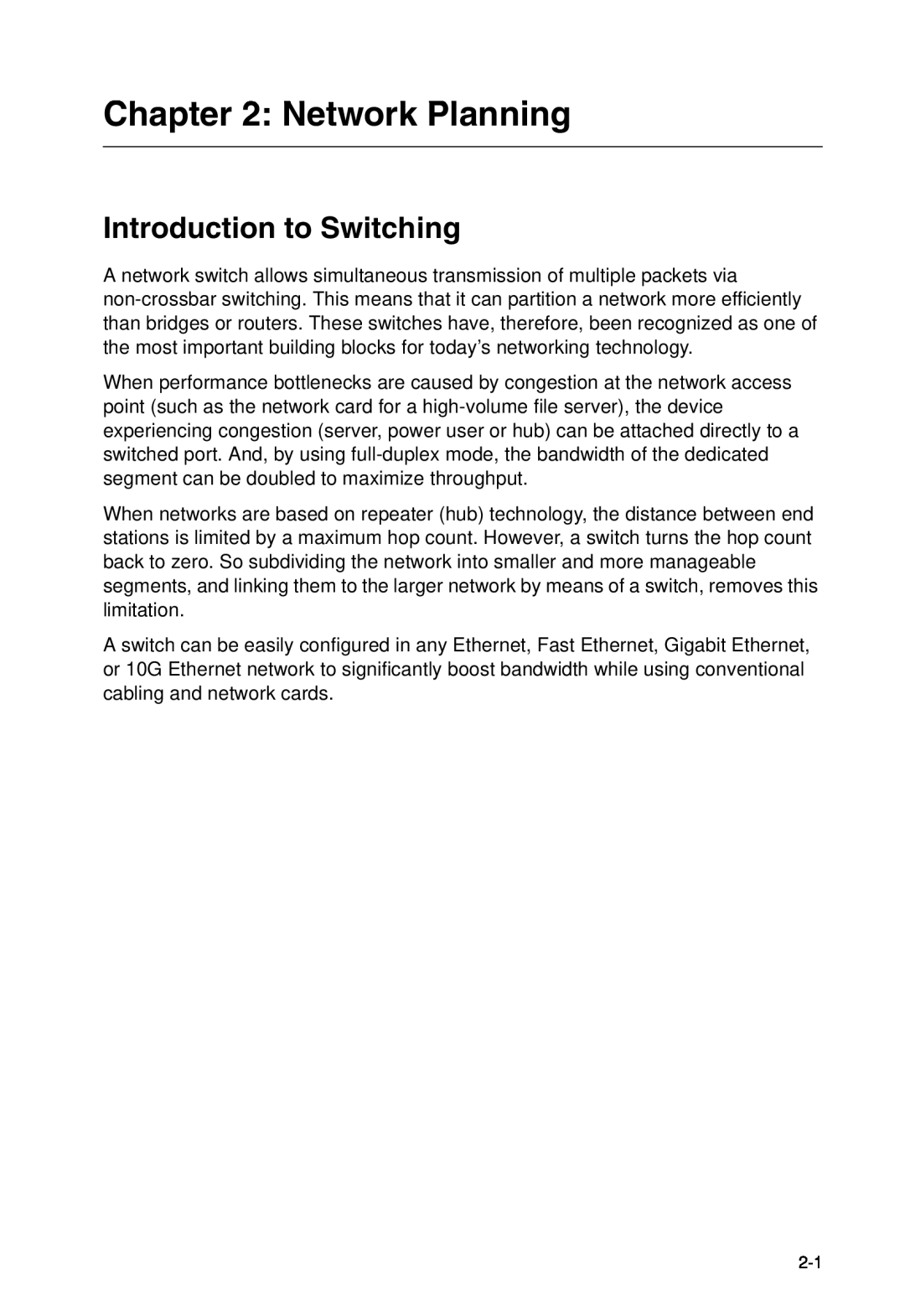SMC Networks SMC8950EM, SMC8926EM manual Network Planning, Introduction to Switching 