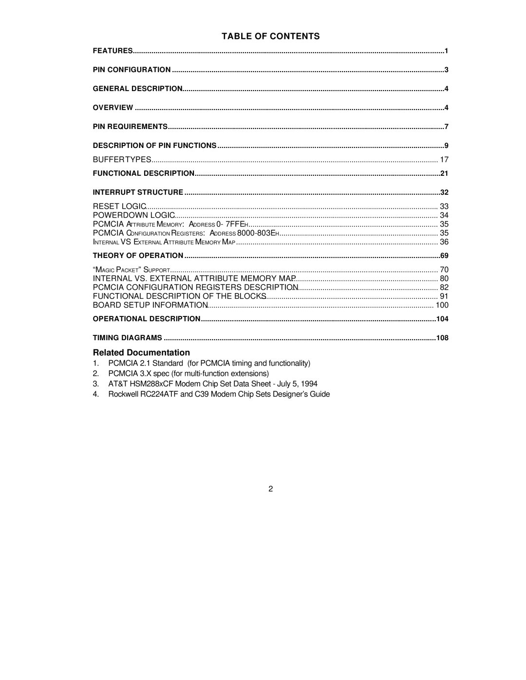 SMC Networks SMC91C95 manual Table of Contents 