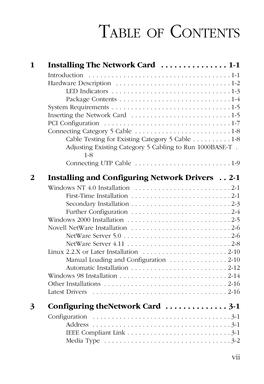 SMC Networks SMC9452TX manual Table of Contents 