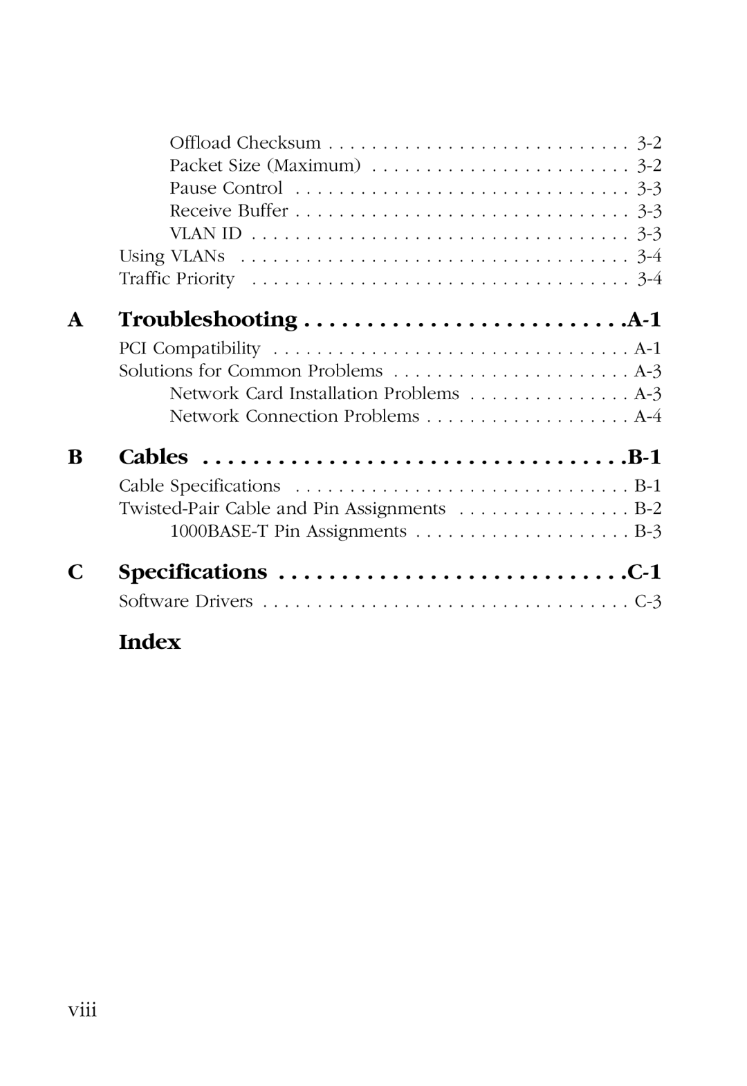 SMC Networks SMC9452TX manual Index, Viii 