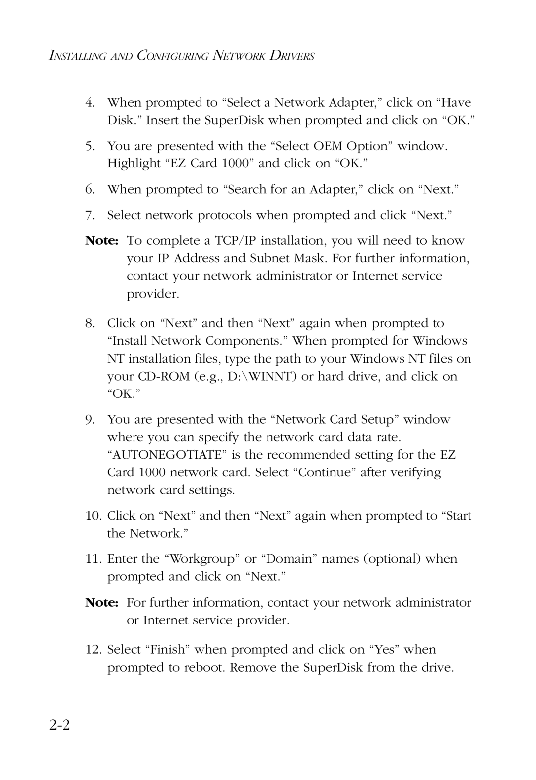 SMC Networks SMC9452TX manual Installing and Configuring Network Drivers 