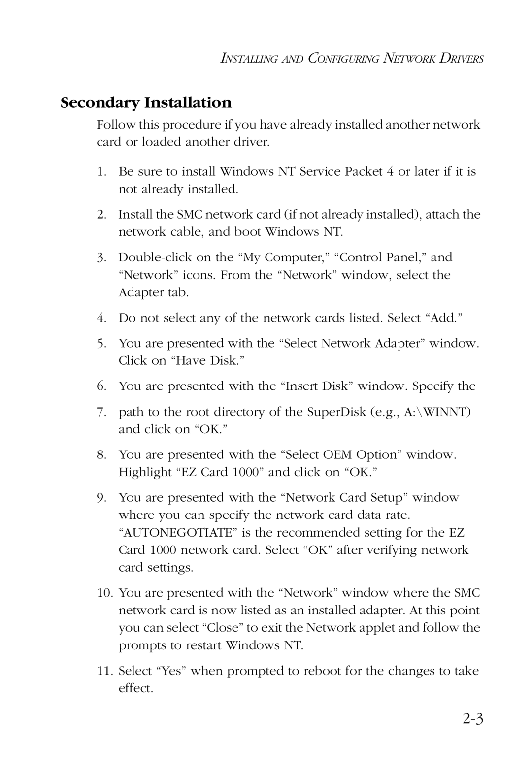 SMC Networks SMC9452TX manual Secondary Installation 