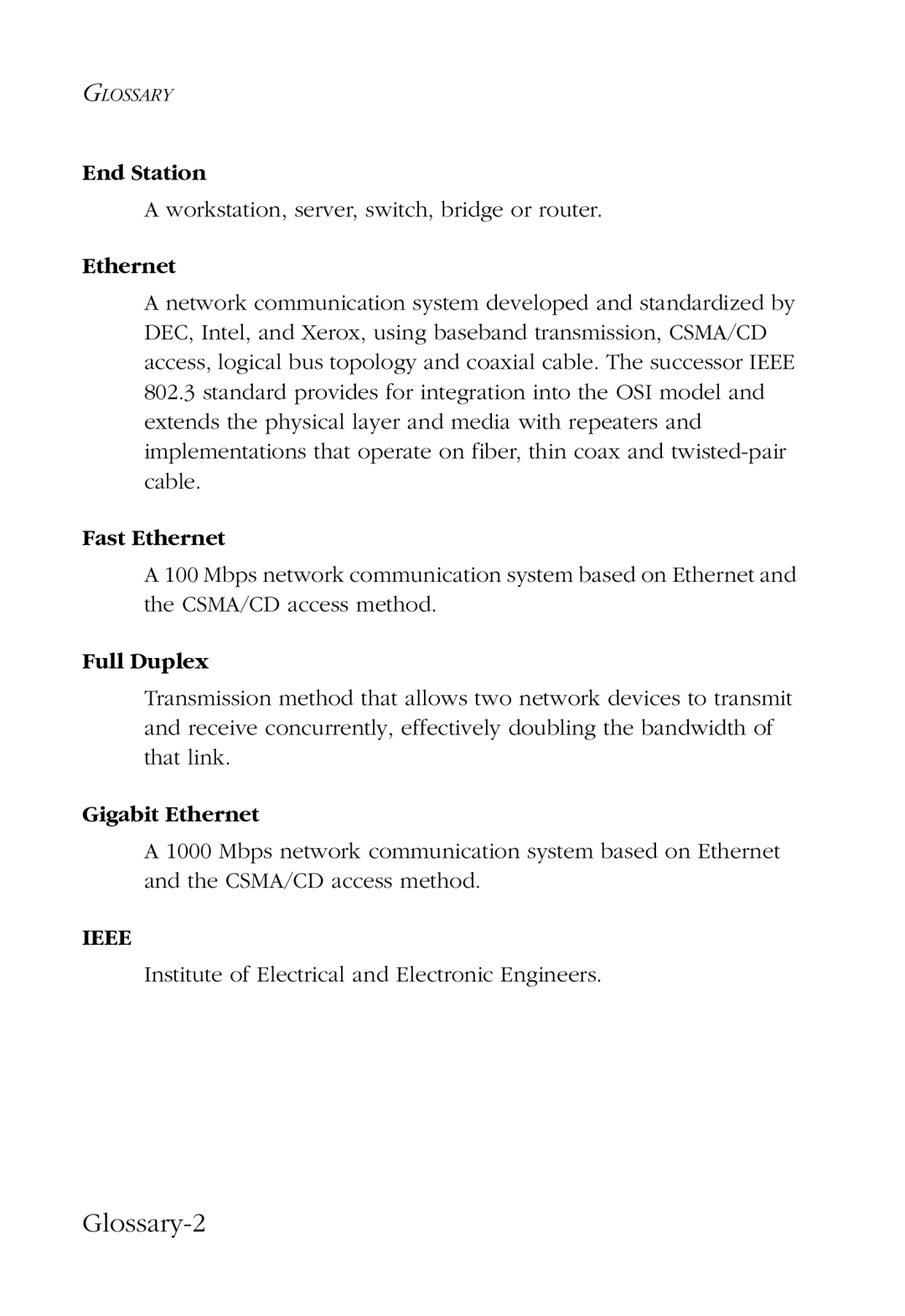 SMC Networks SMC9452TX manual Glossary-2 