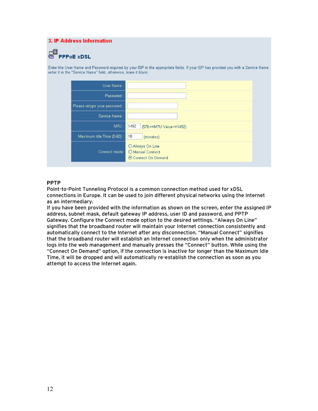 SMC Networks SMCBR 18VPN, BR14VPN manual Pptp 