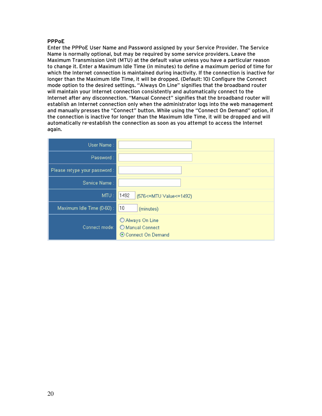 SMC Networks SMCBR 18VPN, BR14VPN manual PPPoE 