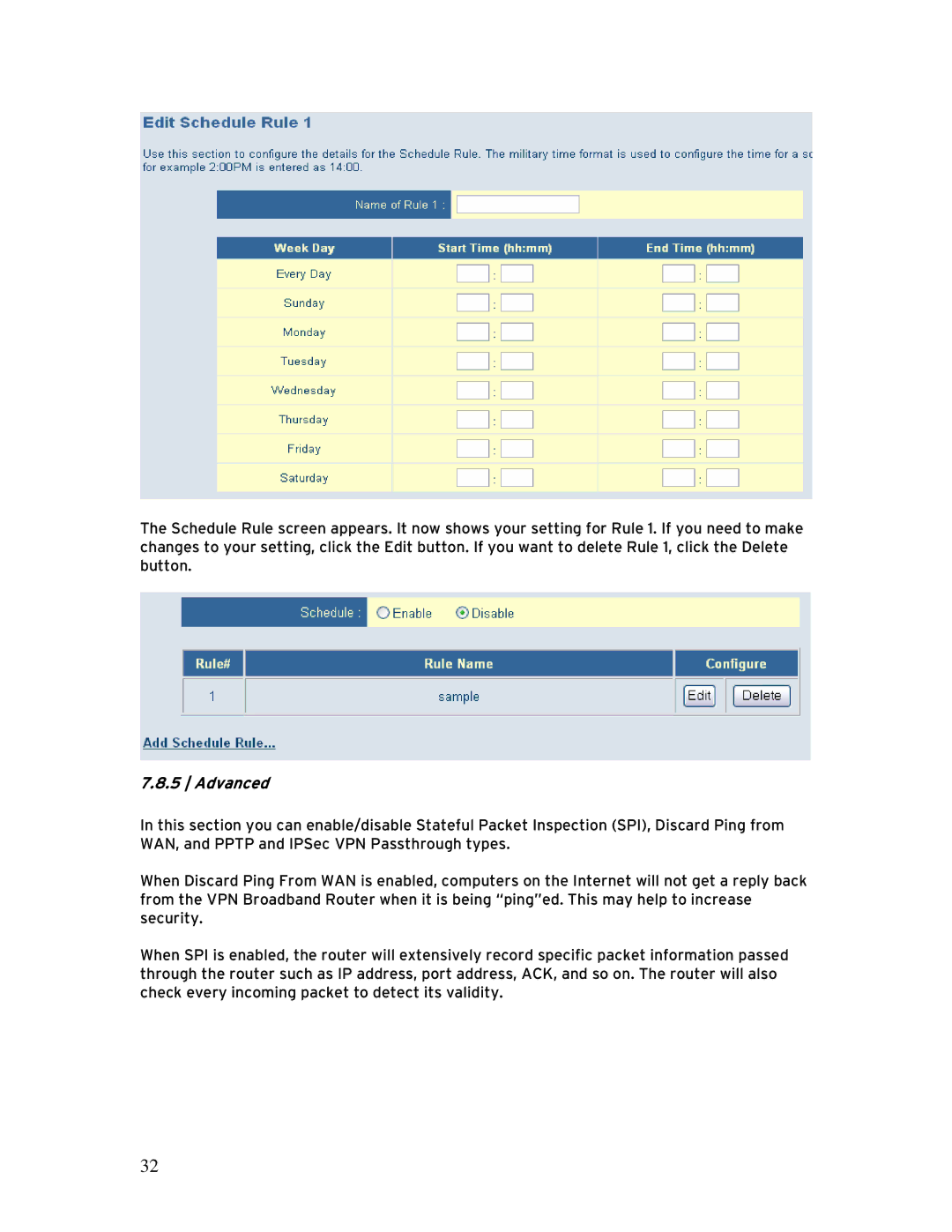 SMC Networks SMCBR 18VPN, BR14VPN manual Advanced 