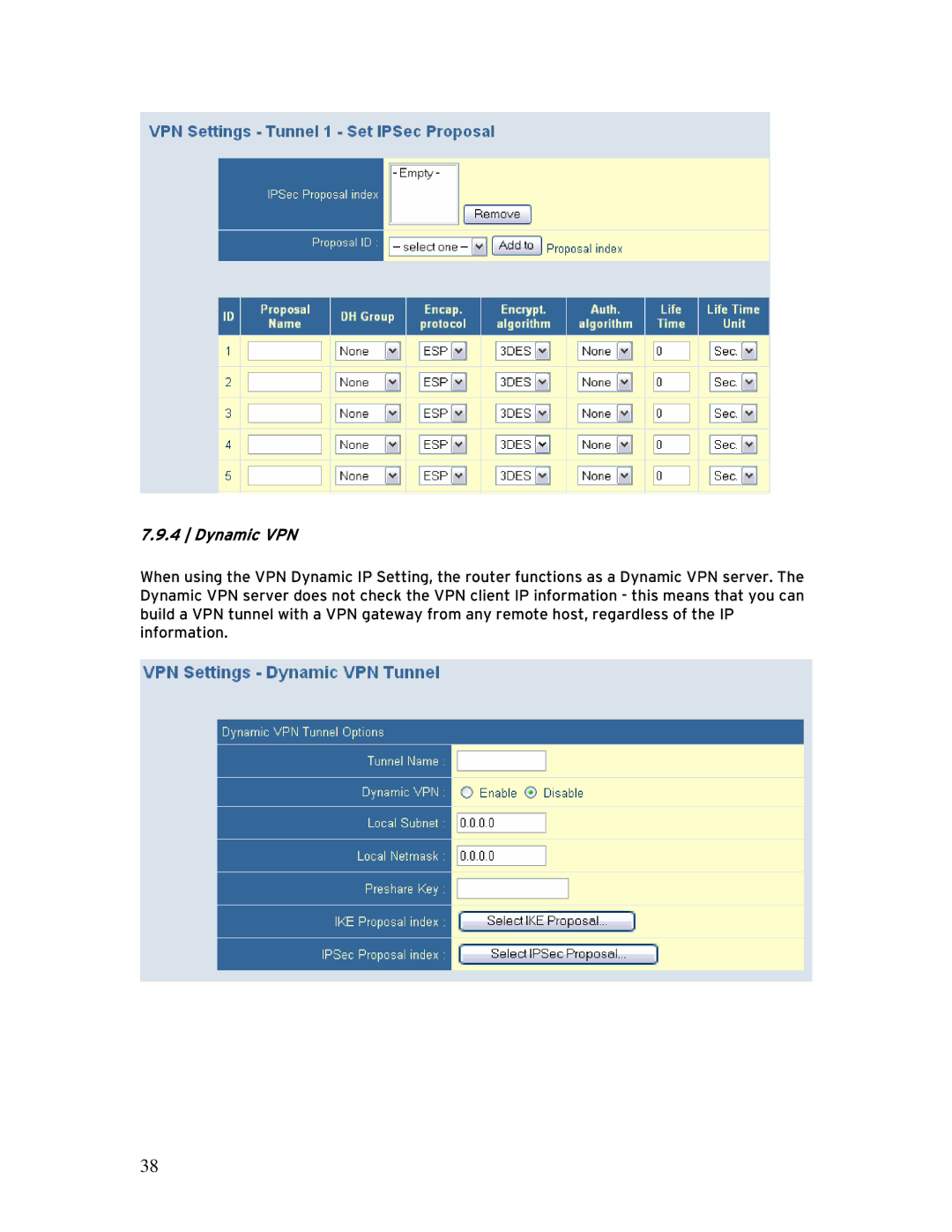 SMC Networks SMCBR 18VPN, BR14VPN manual Dynamic VPN 