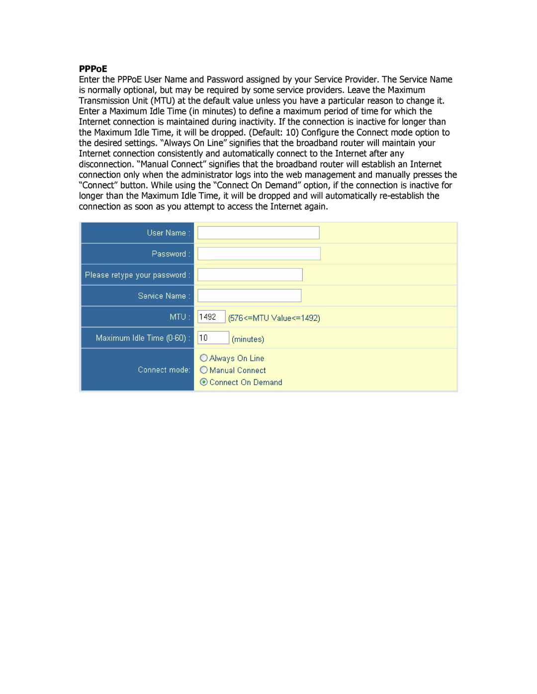 SMC Networks SMCBR18VPN manual PPPoE 