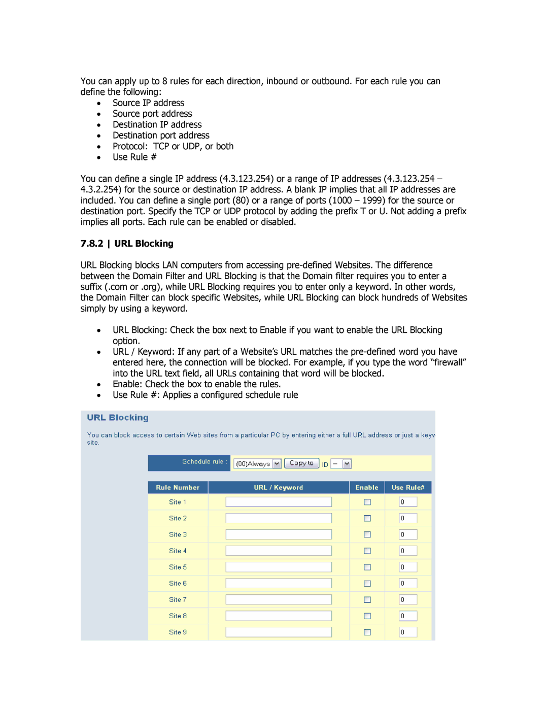 SMC Networks SMCBR18VPN manual URL Blocking 