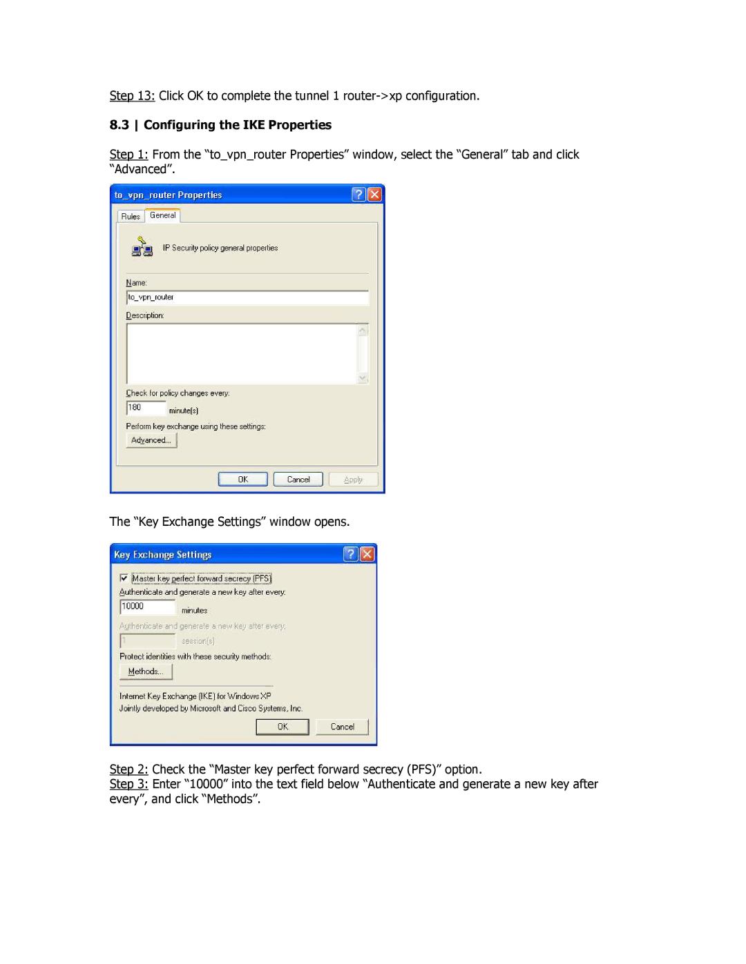 SMC Networks SMCBR18VPN manual Configuring the IKE Properties 