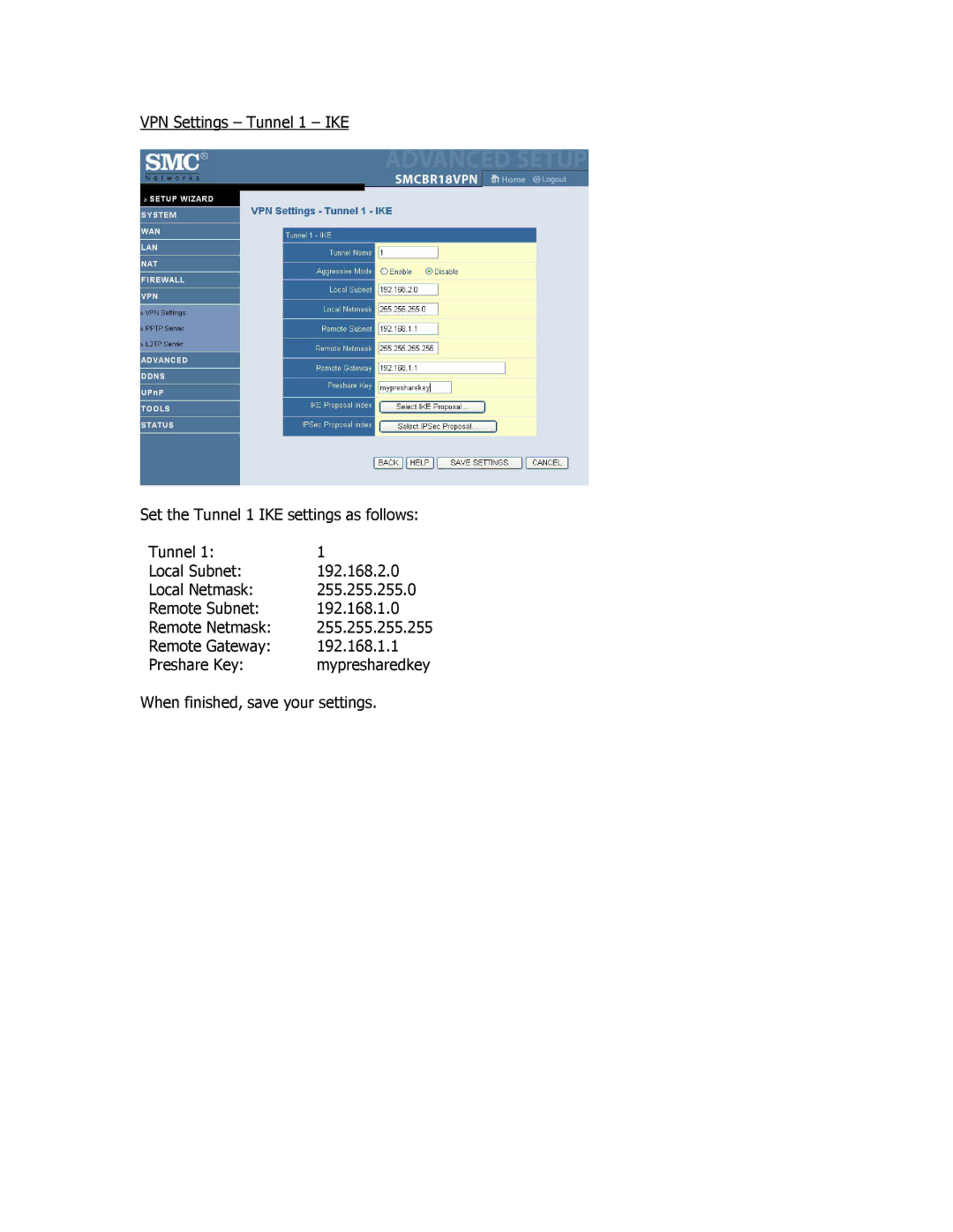 SMC Networks SMCBR18VPN manual 