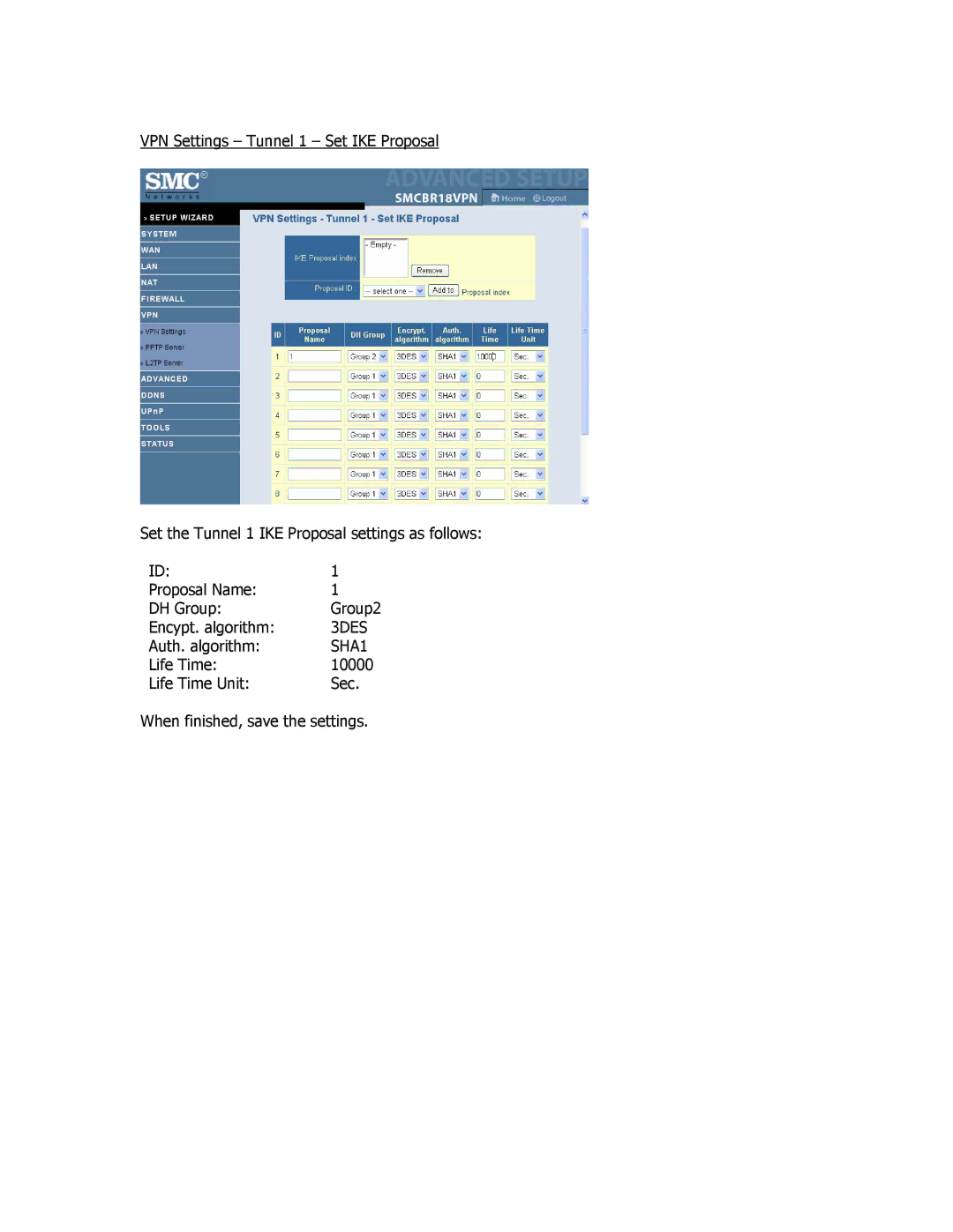 SMC Networks SMCBR18VPN manual 3DES 