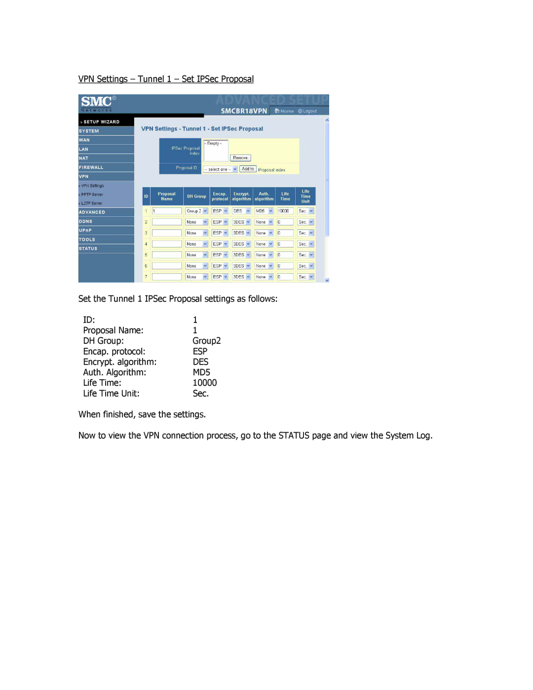 SMC Networks SMCBR18VPN manual Esp 