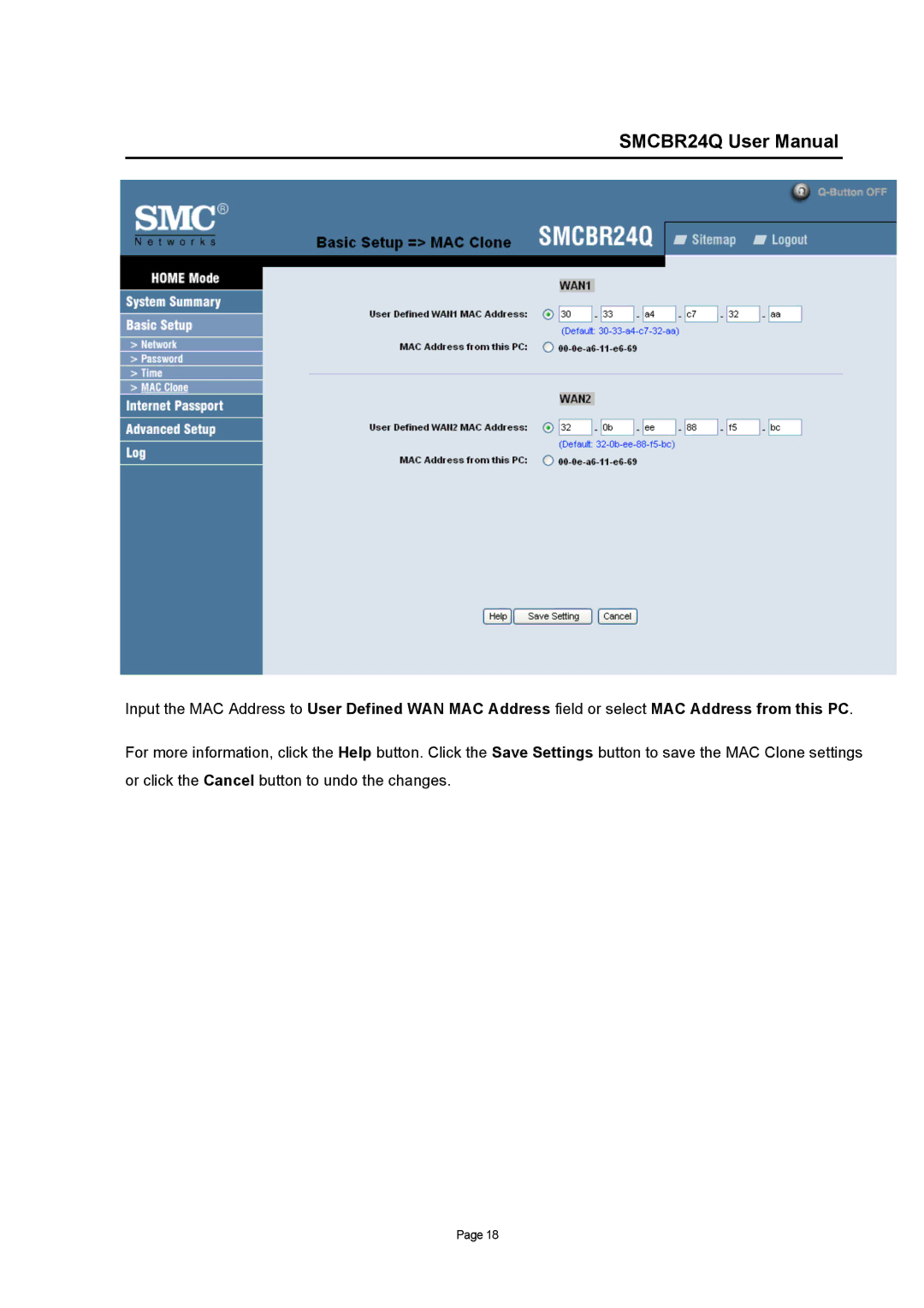 SMC Networks SMCBR24Q user manual 