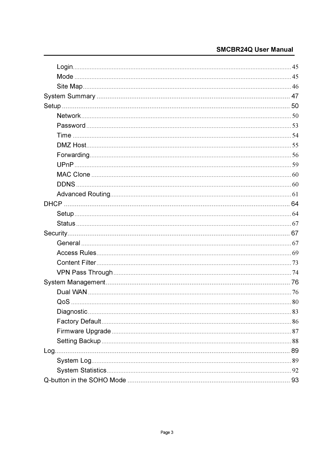 SMC Networks SMCBR24Q user manual Dhcp 