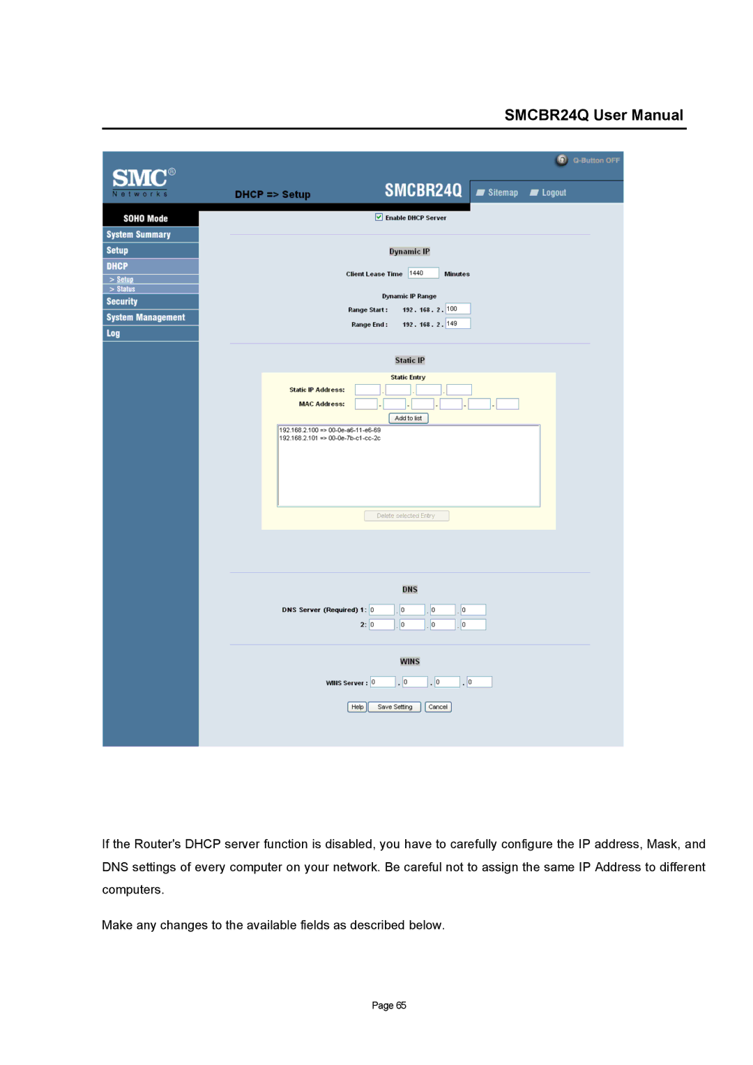 SMC Networks SMCBR24Q user manual 