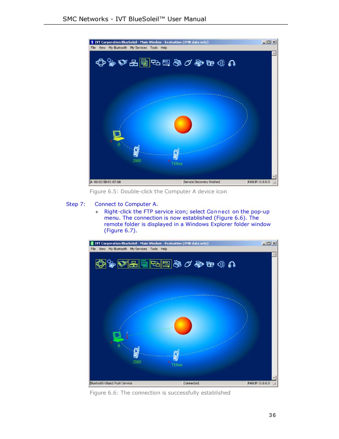 SMC Networks SMCBT-EDR manual Connection is successfully established 