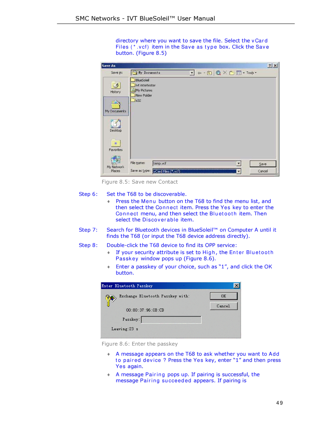 SMC Networks SMCBT-EDR manual Save new Contact 