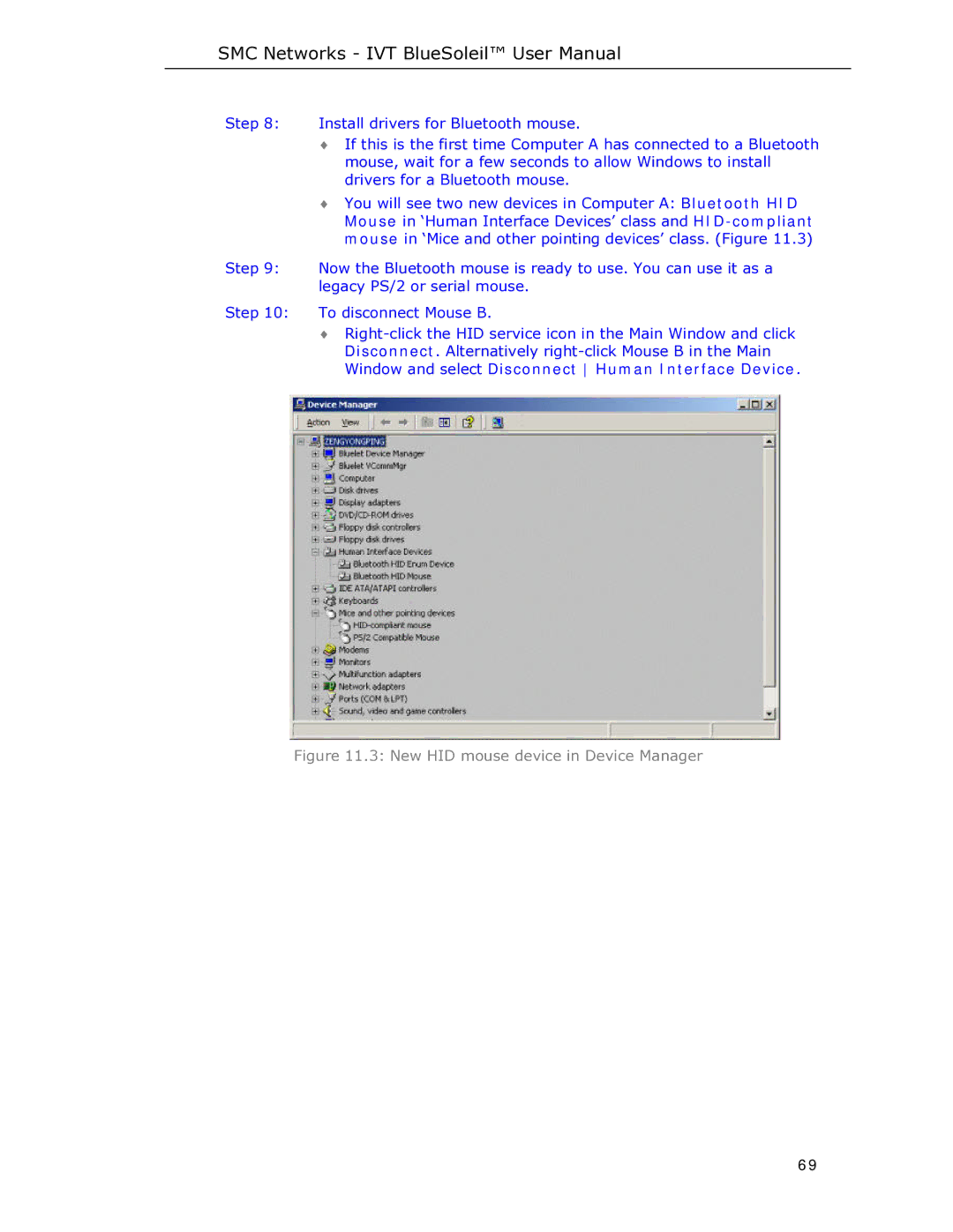SMC Networks SMCBT-EDR manual New HID mouse device in Device Manager 