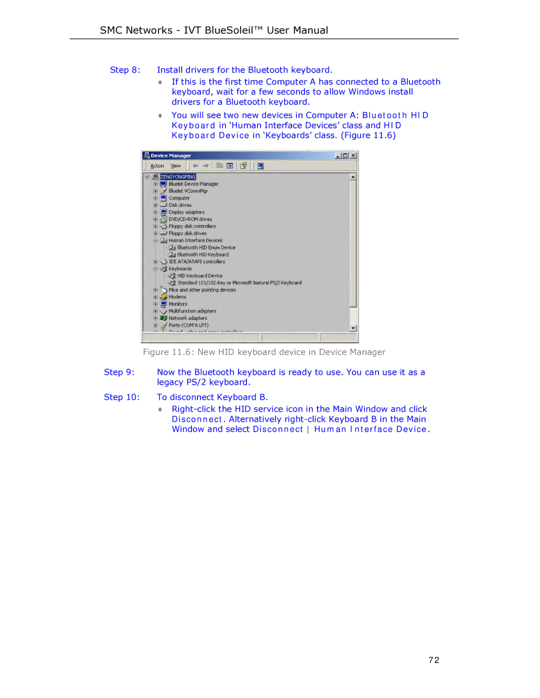 SMC Networks SMCBT-EDR manual New HID keyboard device in Device Manager 