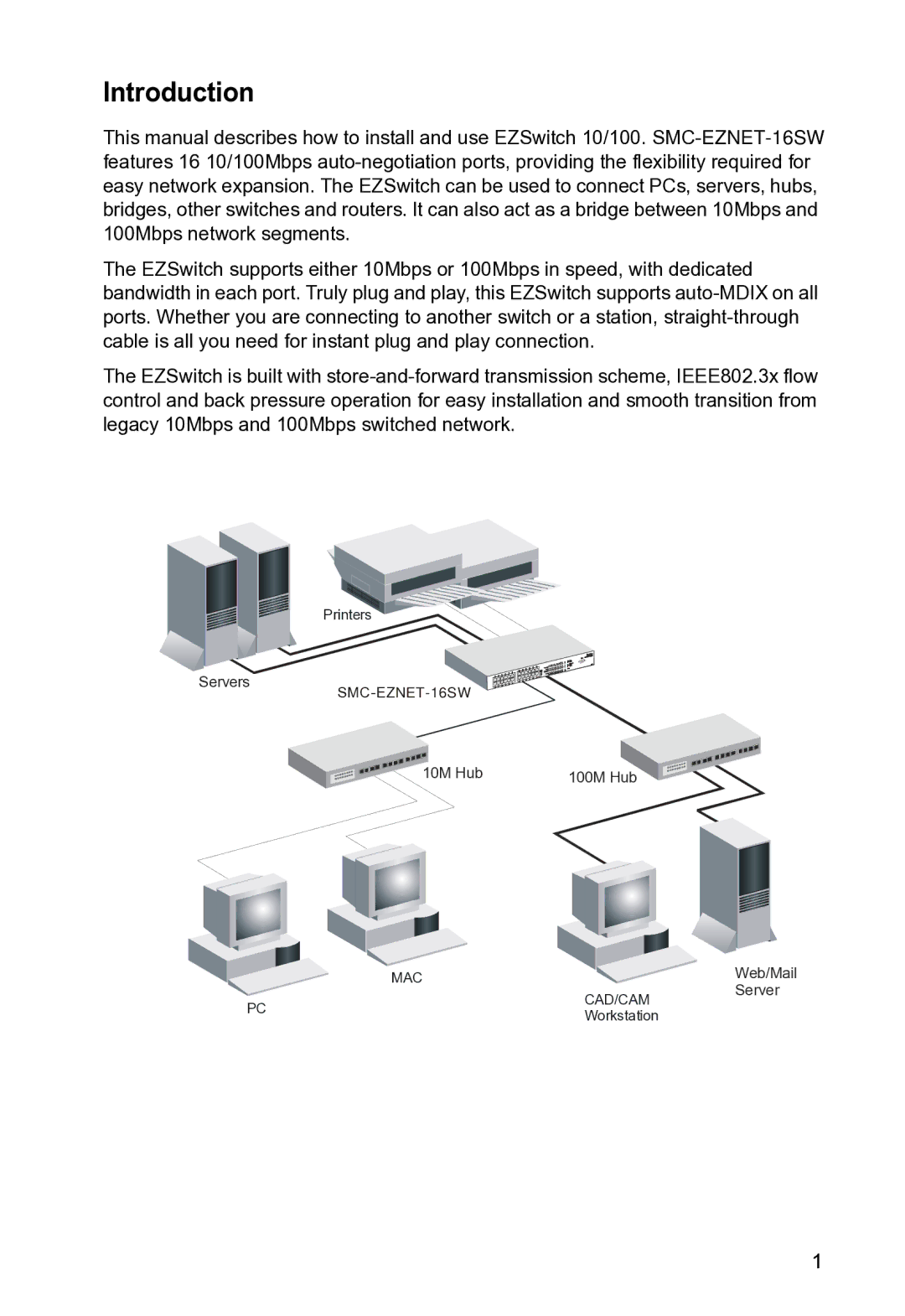 SMC Networks SMCEZNET-16SW manual Introduction 