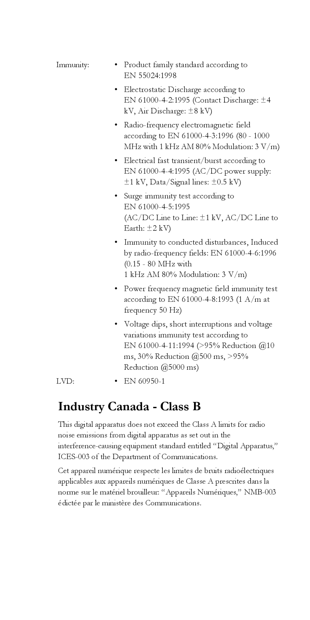 SMC Networks SMCG55 manual Industry Canada Class B 