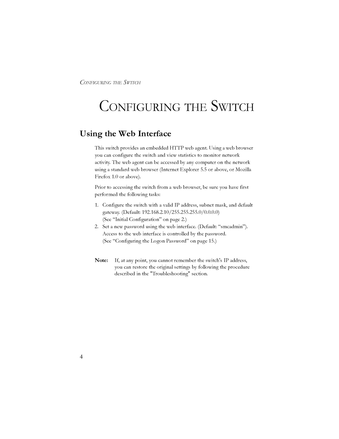 SMC Networks SMCGS16-Smart, SMCGS24-Smart manual Configuring the Switch, Using the Web Interface 