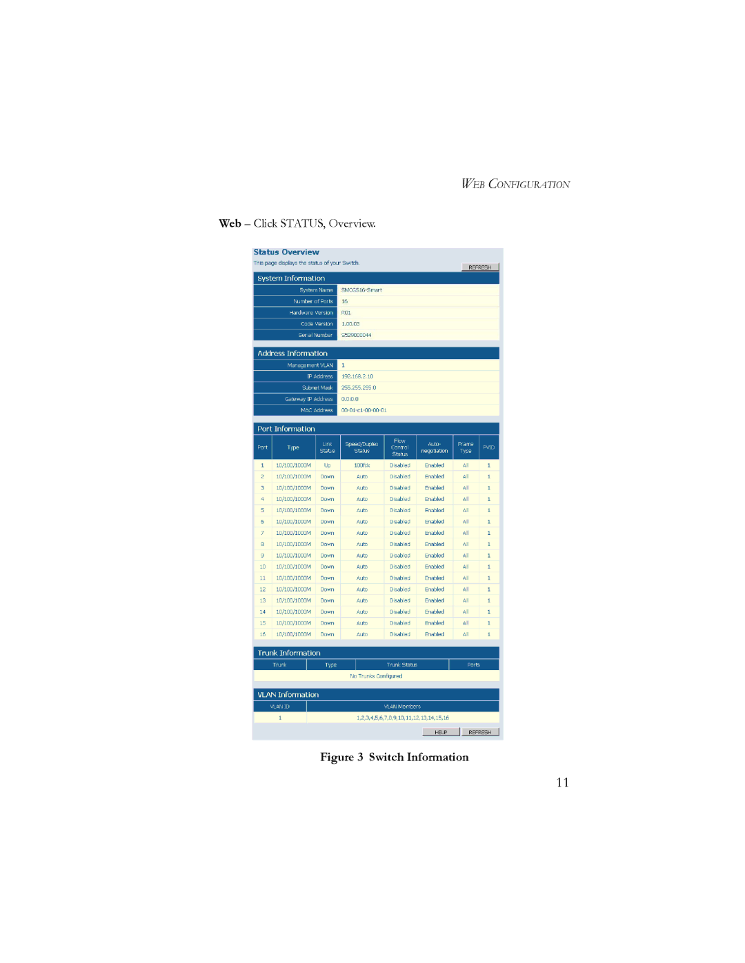 SMC Networks SMCGS24-Smart, SMCGS16-Smart manual Switch Information 