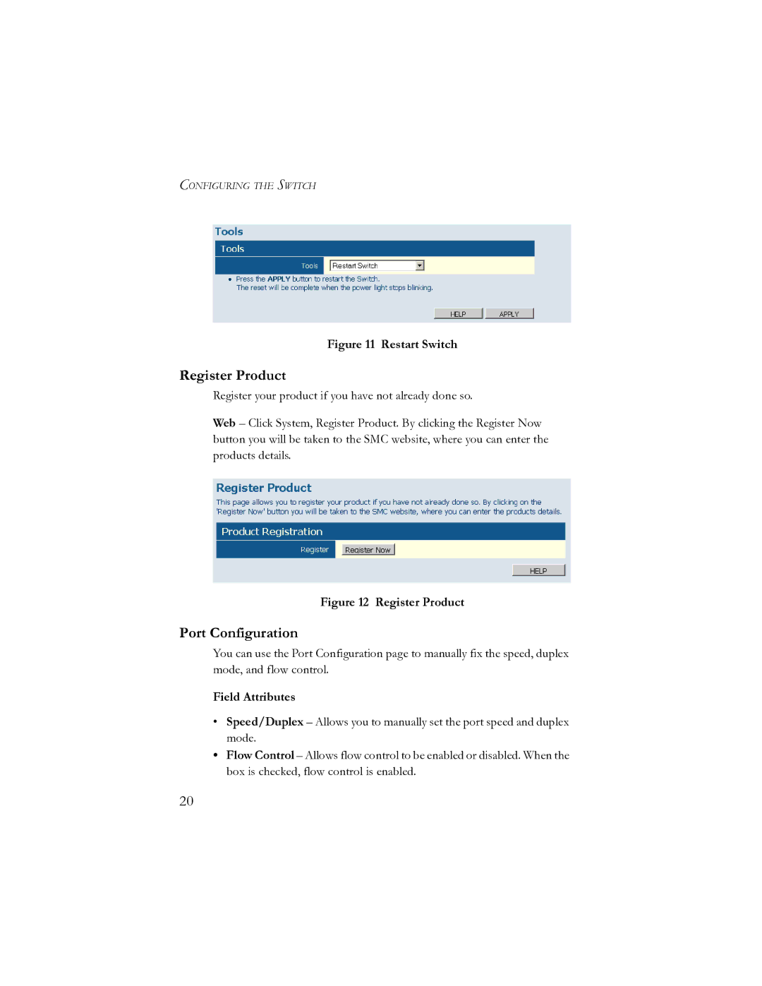 SMC Networks SMCGS16-Smart, SMCGS24-Smart manual Register Product, Port Configuration 