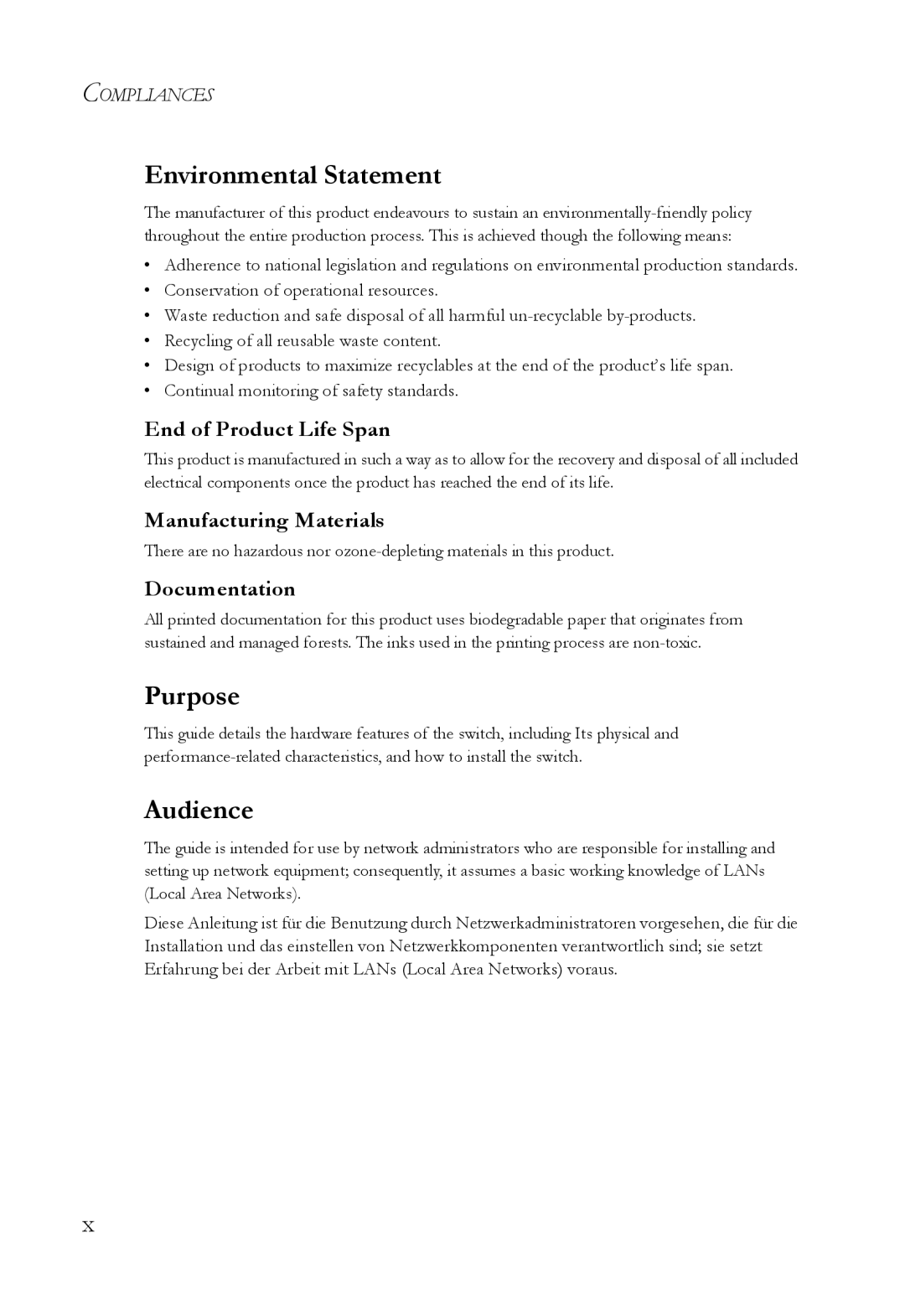 SMC Networks SMCGS24 manual Environmental Statement, Purpose, Audience 