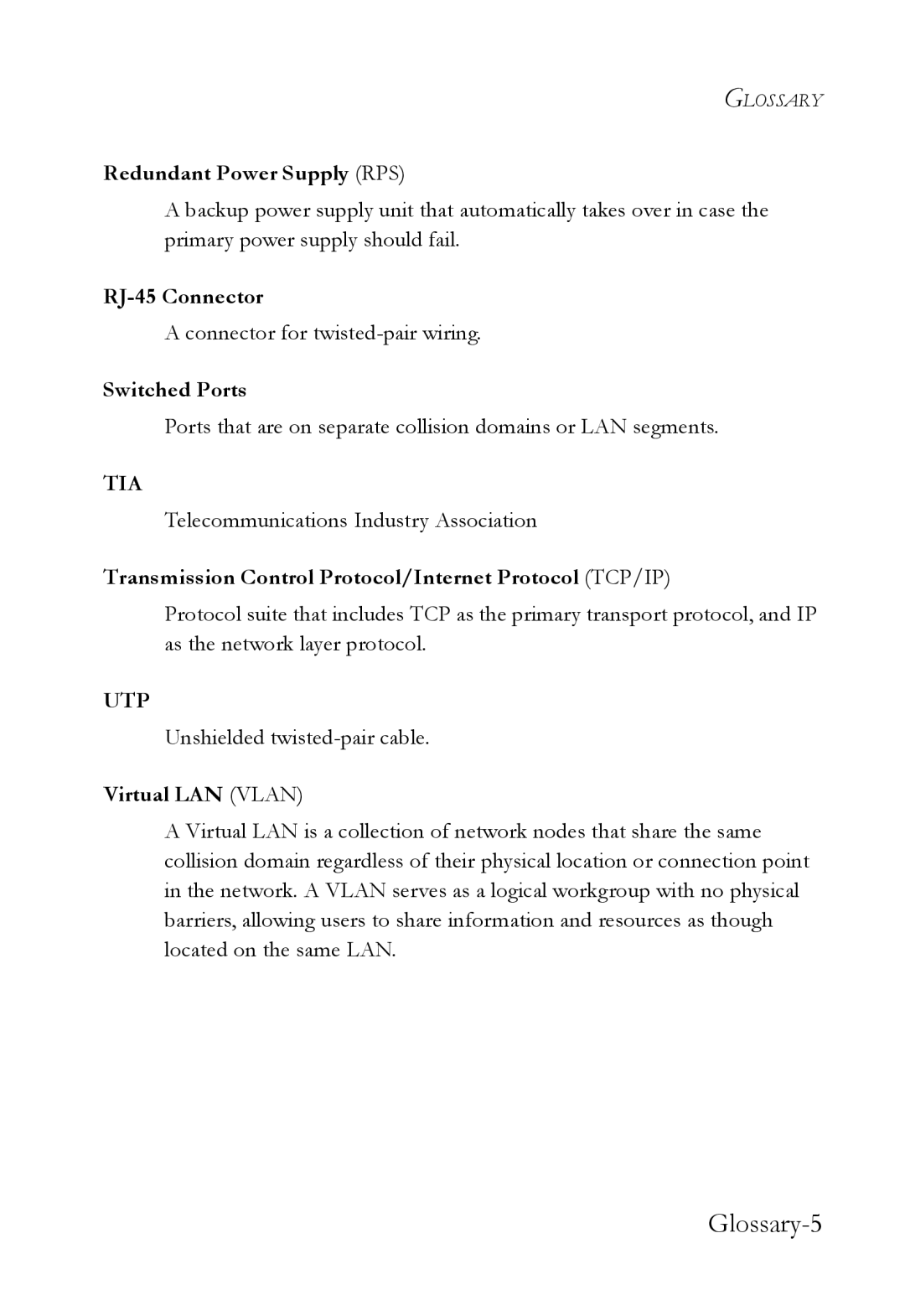 SMC Networks SMCGS24C-Smart manual Glossary-5 