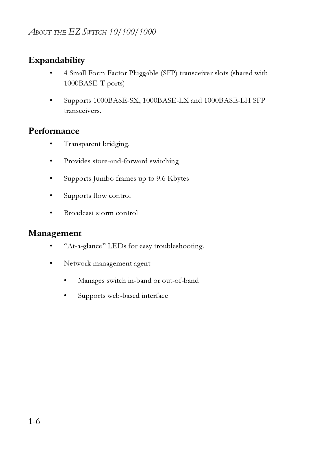 SMC Networks SMCGS24C-Smart manual Expandability, Performance, Management 