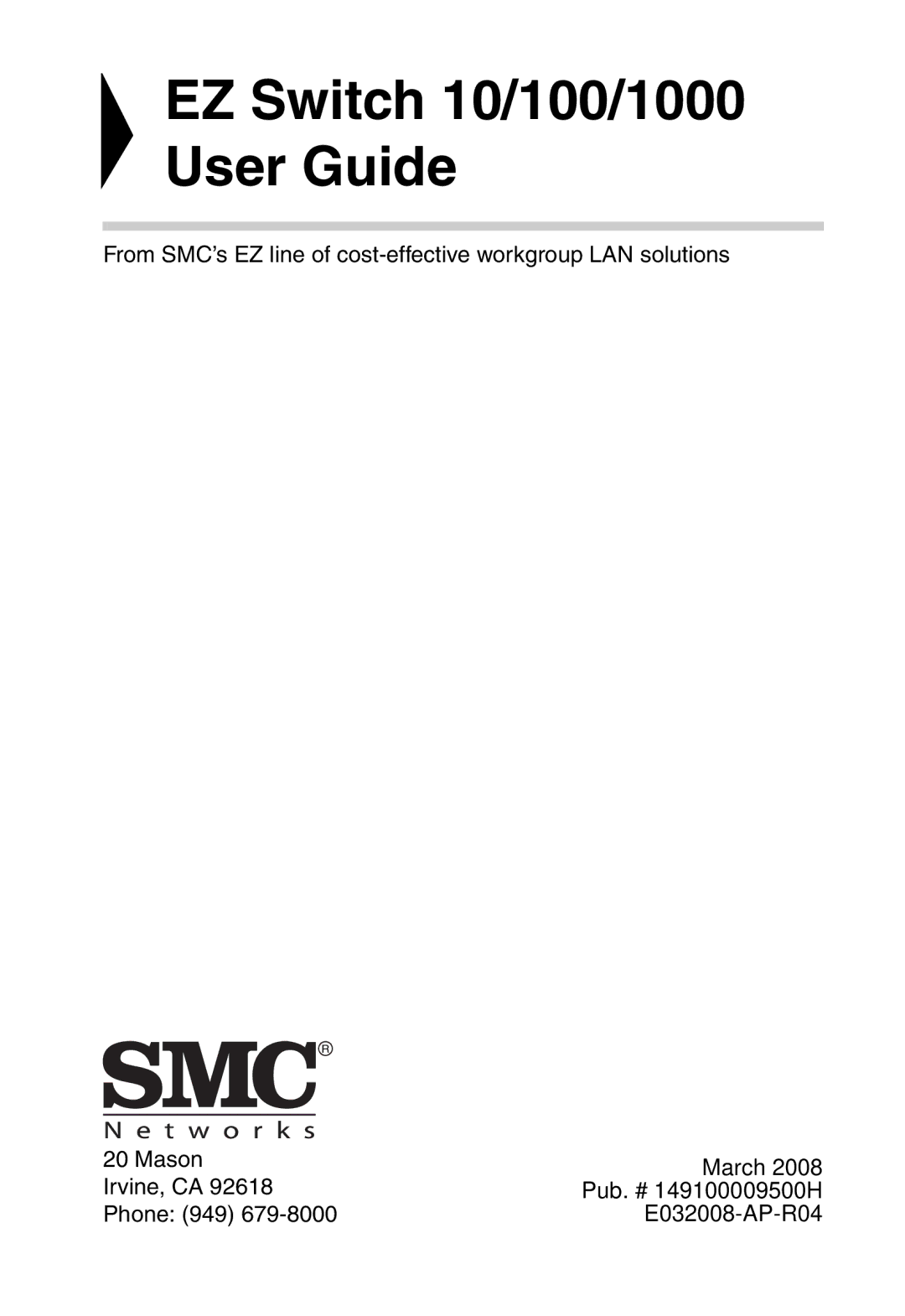 SMC Networks SMCGS24C-Smart manual EZ Switch 10/100/1000 User Guide 