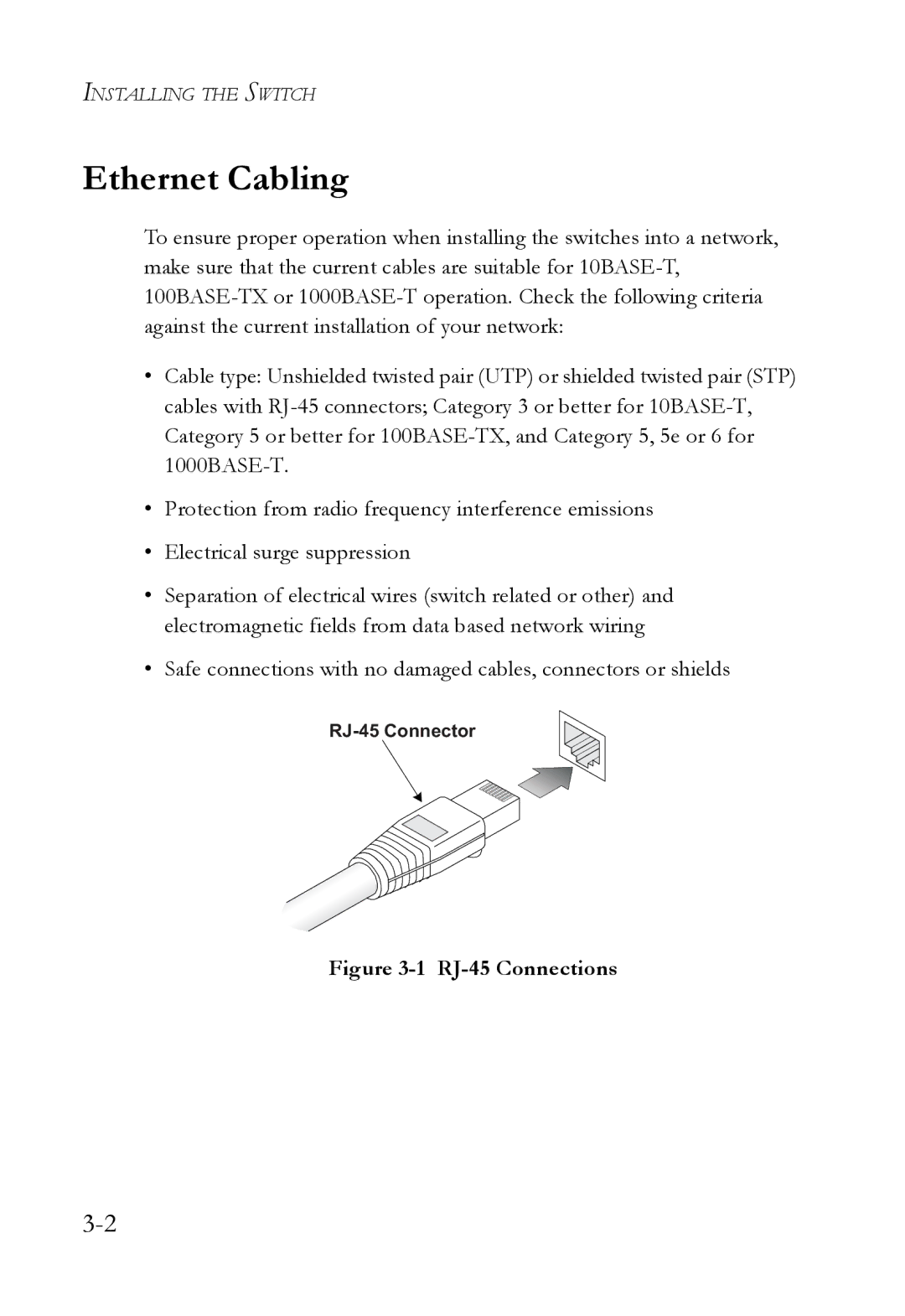 SMC Networks SMCGS24C-Smart manual Ethernet Cabling, RJ-45 Connections 