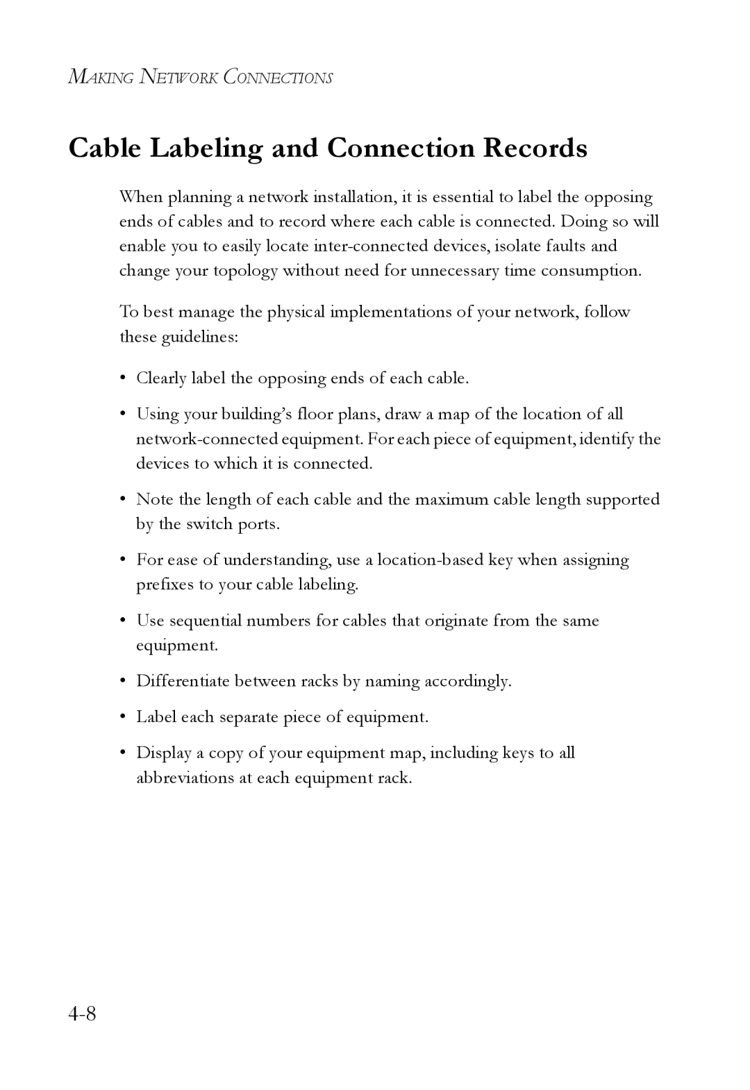 SMC Networks SMCGS24C-Smart manual Cable Labeling and Connection Records 