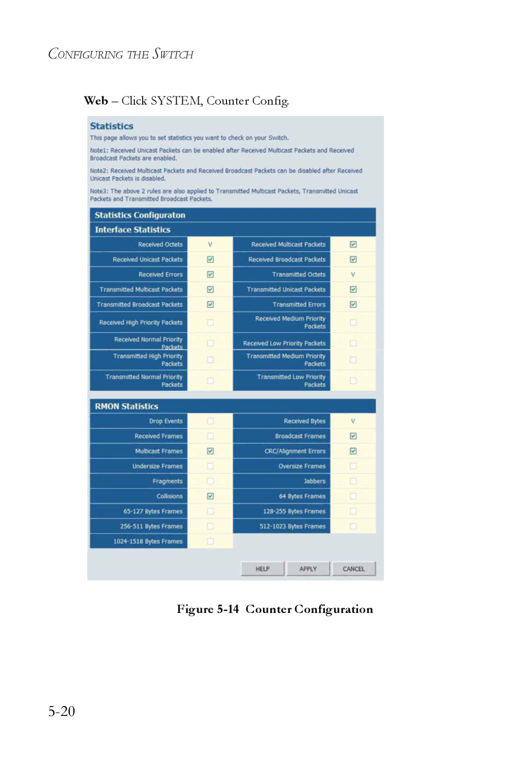 SMC Networks SMCGS24C-Smart manual Counter Configuration 