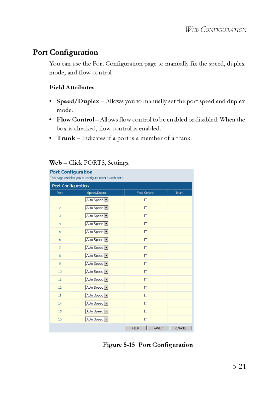 SMC Networks SMCGS24C-Smart manual Port Configuration 