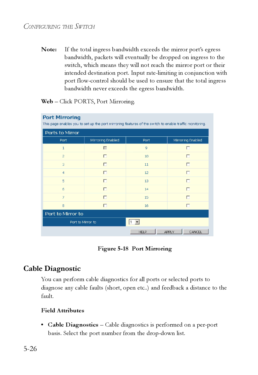 SMC Networks SMCGS24C-Smart manual Cable Diagnostic, Port Mirroring 