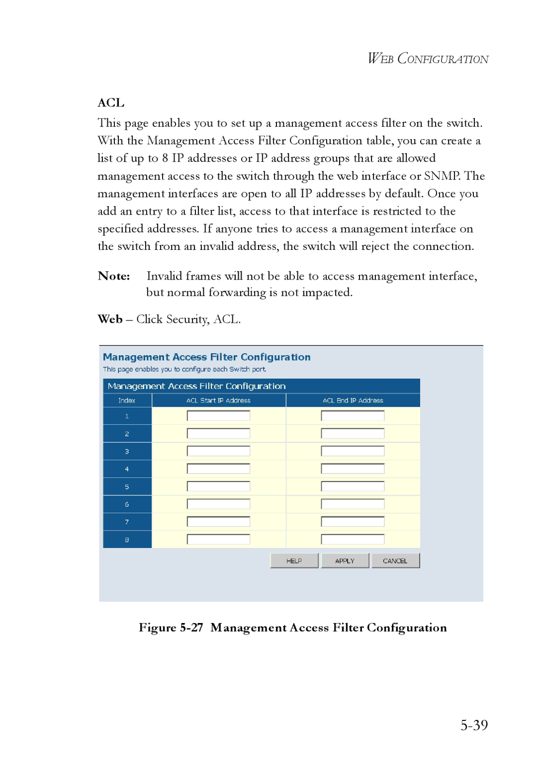 SMC Networks SMCGS24C-Smart manual Acl 