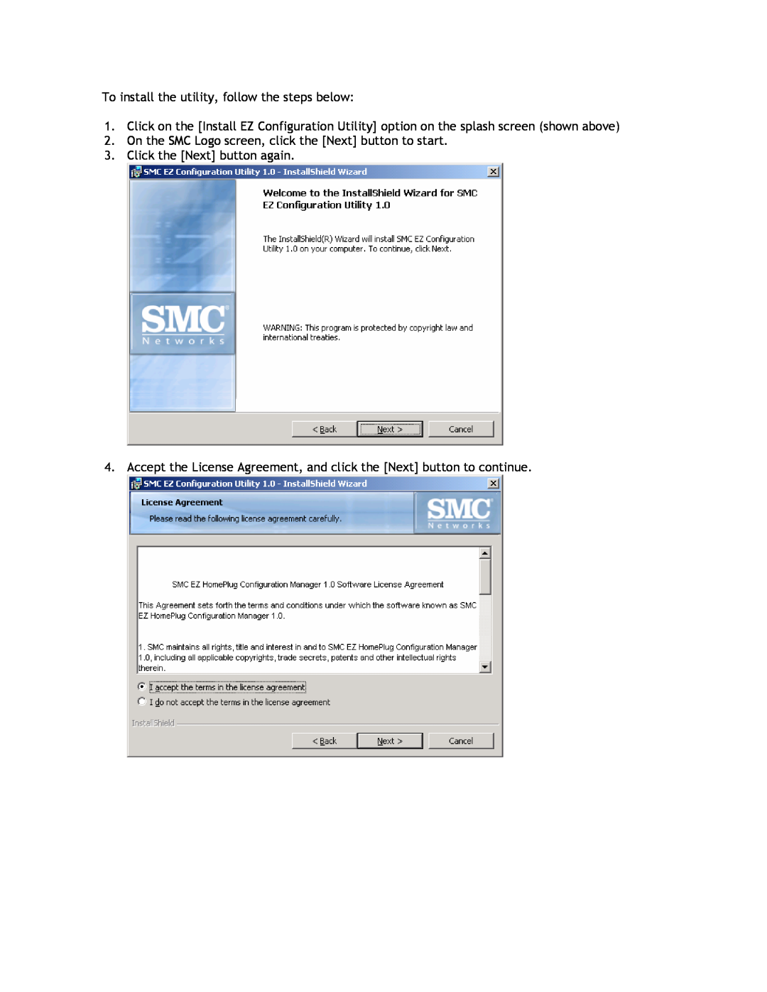 SMC Networks SMCHP1D-ETH manual To install the utility, follow the steps below, Click the Next button again 