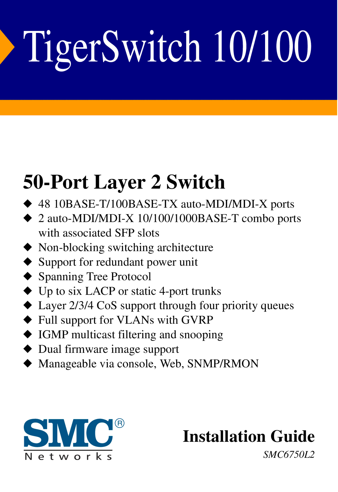 SMC Networks SMCBGSLCX1, SMCRPS600W*, SMCBGLLCX1 manual TigerSwitch 10/100 