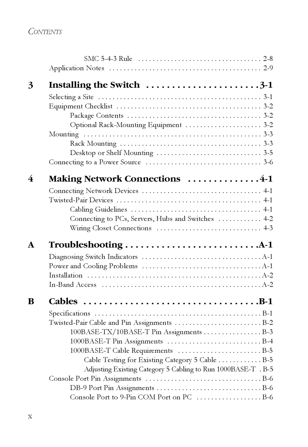 SMC Networks SMCBGLLCX1, SMCRPS600W*, SMCBGSLCX1 manual Installing the Switch, Making Network Connections 