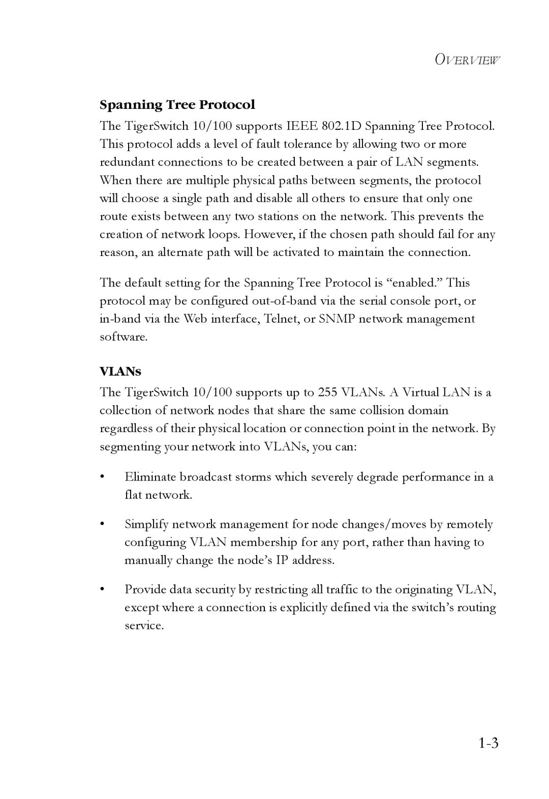 SMC Networks SMCBGSLCX1, SMCRPS600W*, SMCBGLLCX1 manual Spanning Tree Protocol, VLANs 