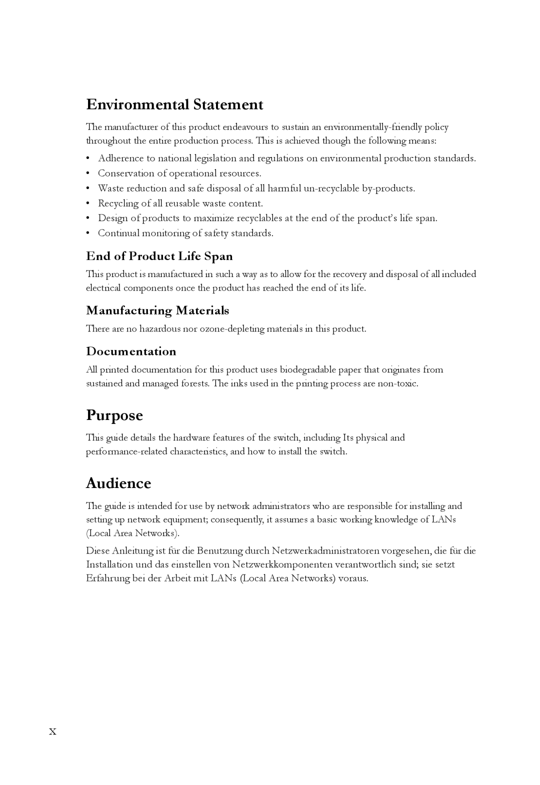 SMC Networks SMCRPU14 manual Environmental Statement, Purpose, Audience 