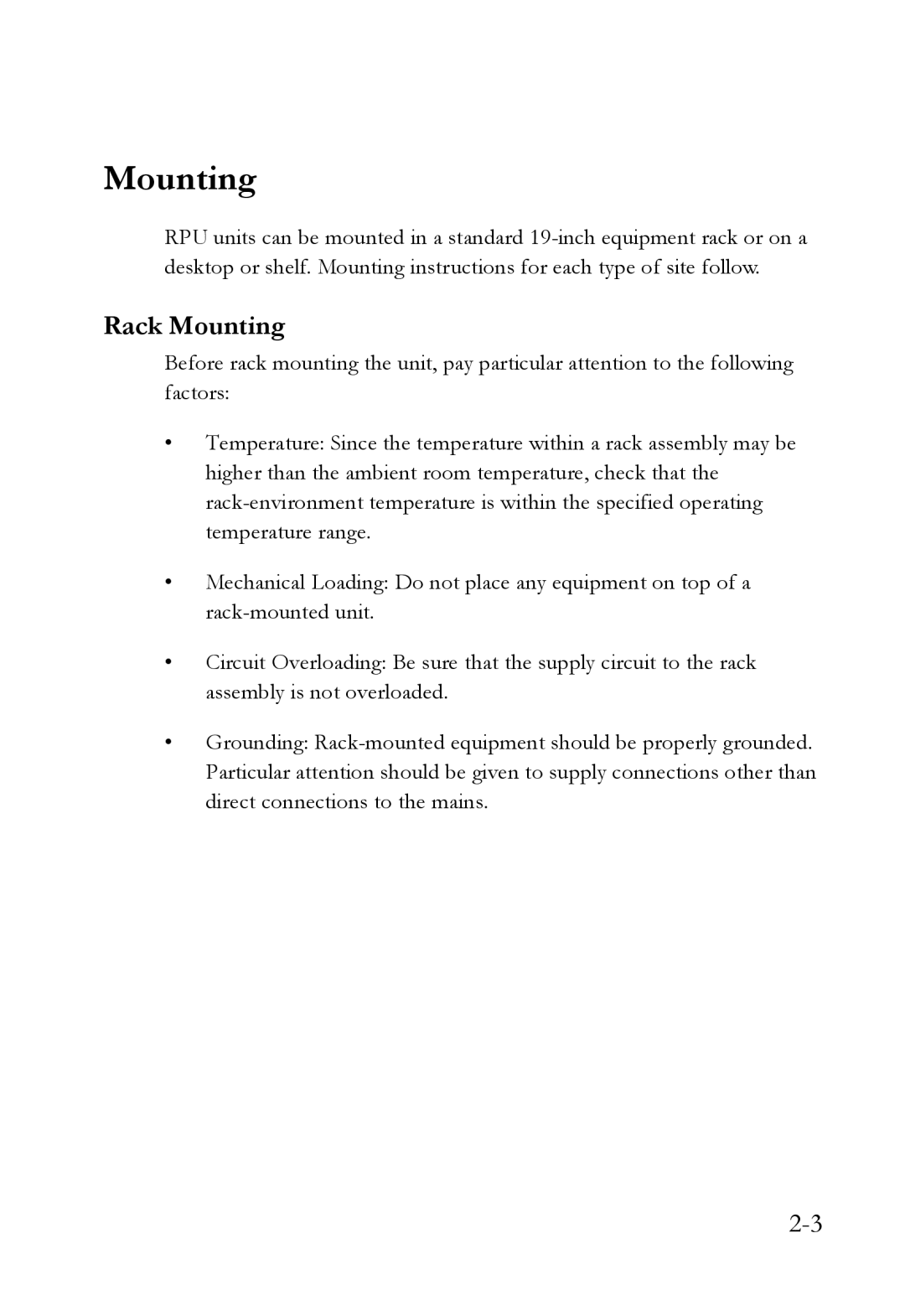 SMC Networks SMCRPU14 manual Rack Mounting 